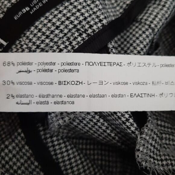 ZARA | Houndstooth Slim Leg Ankle Crop Trousers B&W Houndstooth Sz 4 - Picture 13 of 13